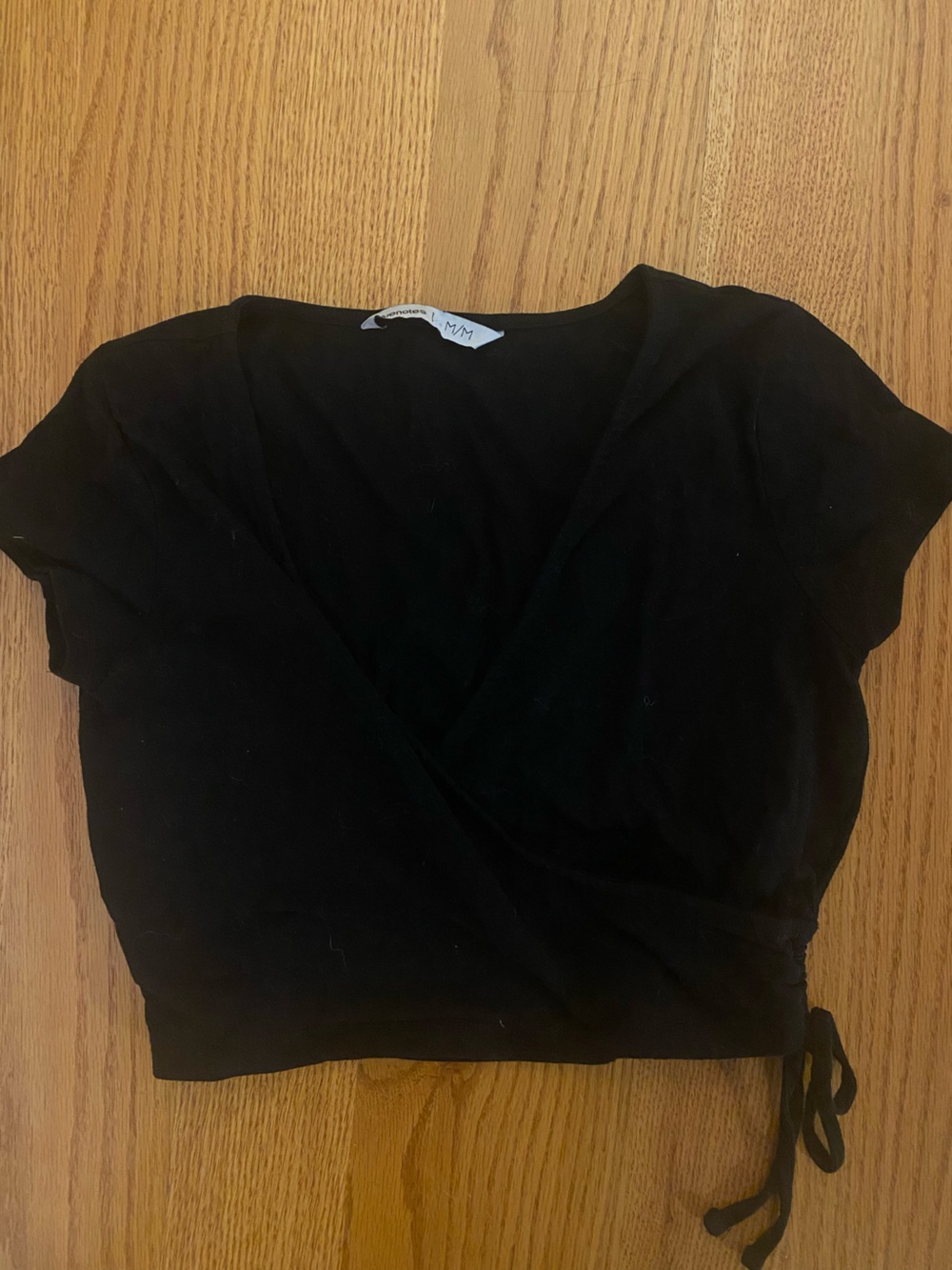 Bluenotes Black Cropped Tie Tee